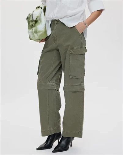 Rabens Saloner - Frema Canvas Cargo Bukser - Washed Sage